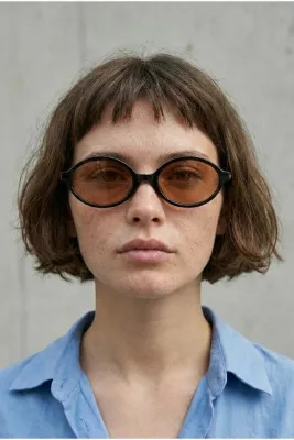 REN EYEWEAR Miux Kadın Siyah çerçeve soft renkli cam popüler Oval Güneş Gözlüğü – uv400