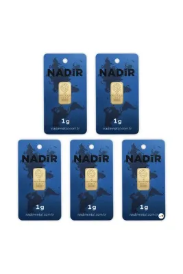 Nadir Gold 5 Adet 1 gr 24 Ayar Nadirgold gram Altın (DİKDÖRTGEN)