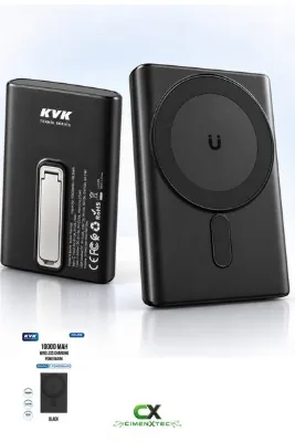 Kablosuz Şarj Destekli Powerbank Siyah -10.000 mAh 22,5W