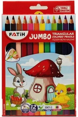 Fatih Kuru Boya Üçgen Jumbo 12 Renk