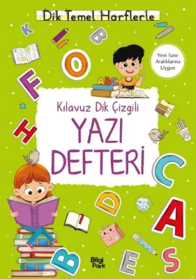 Kılavuz Dik Çizgili Yazı Defteri - Büyük Boy - Dik Temel Harflerle