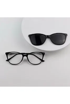 smile EYES Siyah renk Klipsli mavi ışık korumalı unisex gözlük