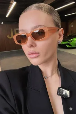REN EYEWEAR Premium Miniframe Küçük Turuncu Güneş Gözlüğü Asetat dayanıklı çerçeve UV400