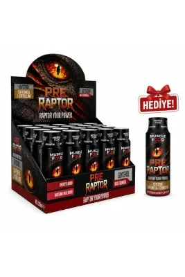 MUSCLEFOOD Pre Raptor Pre - workout 20’ li Shot Mix Aroma 20x100ml GLYCEROL New Formula Max Pump