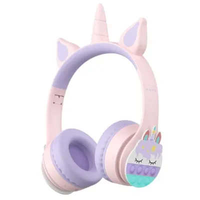 Havit H626BT PRO Kulaküstü Çocuk Bluetooth Kulaklık - Unicorn Design - Pembe