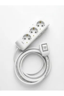 inwatt 3 lü 5 Metre 3x2.5 mm Kalın Kablo Çocuk Korumalı Anahtarlı Fişli(Işıklı) Topraklı Uzatma Ara Kablosu