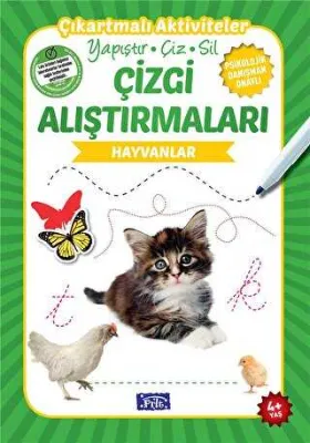 Çizgi Alıştırmaları - Hayvanlar 4 Yaş
