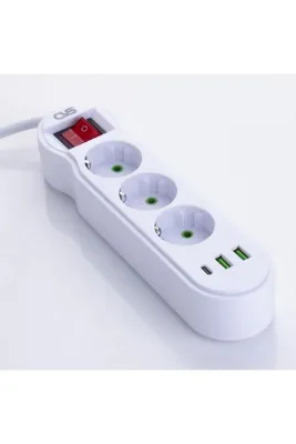 CVS DN 9276 3'LÜ USB ve TYPE-C Girişli Uzatma Kablosu