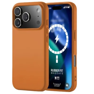 Buff iPhone 17 Pro Max Magsafe Rubber Fit Silikon Kılıf - Turuncu