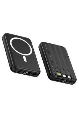 AREY TEKNOLOJİ Snapron SNP-3005 10.000 mah Kablosuz Hızlı Şarj Magsafe Powerbank LED Ekranlı Çoklu Girişli