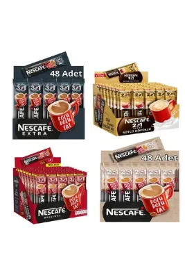 Nescafe Extra, Sütlü Köpüklü, Üçü Birarada, Ikisi Birarada. 48 Li Set 196 Adet 4 Kutu