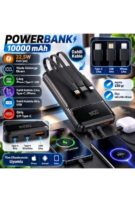 Logimax 10000 Dijital Göstergeli Hızlı Şarj Powerbank