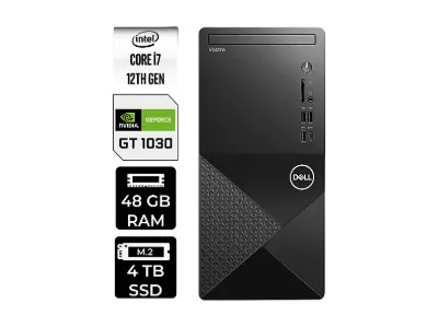 DELL Vostro 3030MT GT1030 4GB N6007VDT3030MTP432 PER4 Bellek Intel Core i7-12700 48 GB RAM 4 TB SSD FreeDOS Masaüstü Bilgisayar