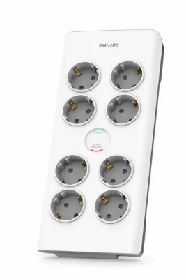 Philips SPN7080WA Akım Korumalı Priz 900J (2M) 8'li