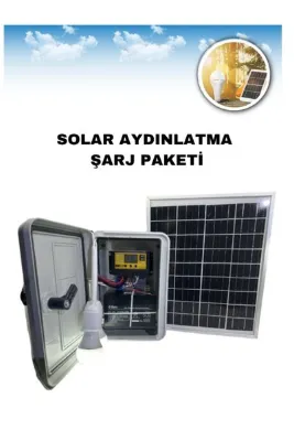 TNL Güneş enerjili taşına bilir 2 lambalı ve cep telefon şarj cihazı özellikli aydınlatma paketi