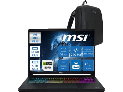 MSI Crosshair 16 HX ZW046XTRF15 Intel Core i9-14900HX 32 GB RAM 4 TB SSD 16 inç FreeDOS Laptop Siyah