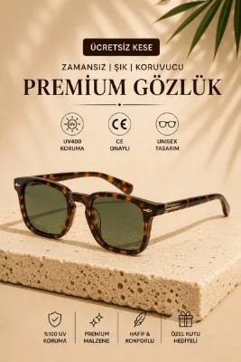 WATCHOFROYAL Royal Eyewear Re981 Yeşil leopar Güneş Gözlüğü