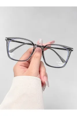 LOOKUP NEW 54 Ekartman Unisex Kadın Erkek Mavi Işık Korumalı Filtreli Blue Block Gümüş Şeffaf Füme Gözlük