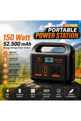 GM AURIS Taşınablir Güç İstasyonu (Power Station) 150 Watt 52.500 mAh