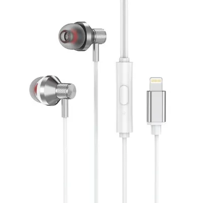 S-link SL-BTL03 Beyaz iPhone Telefon Uyumlu Lightning Konnektörlü Metal Bluetooth Kulaklık