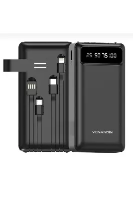 Store Venandin 30.000 mAh Powerbank 4-in-1 Entegre Kablolu Taşınabilir Şarj Cihazı LED PWB30C1