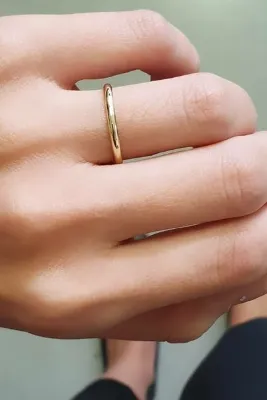 Silver Self Gümüş Alyans 3 Mm Altın Kaplama Bombe