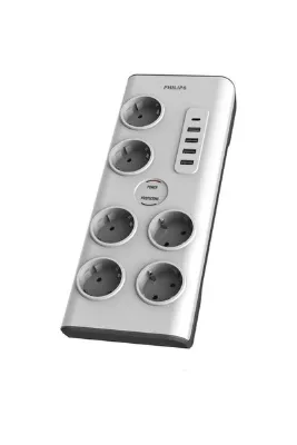 Philips SPN7060WA/62 6'lı Akım Korumalı & 5 USB Girişli Prız 900J 2 M 1 x Type C - 4 x Type A SPN706