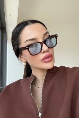 REN EYEWEAR WAYF LEOPAR ÇAPRAZ KESİM MAVİ CAM GÜNEŞ GÖZLÜĞÜ / Ren Eyewear