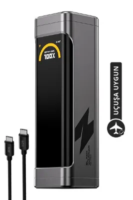 Aohi The Black Warrior 25.200 mAh 170W PD3.0 Powerbank, Akıllı Dijital GöstergeliTaşınabilir Hızlı Ş