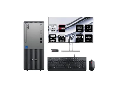 LENOVO ThinkCentre Neo 50T RX550 4GB 27" 12UAS1CF00P971 PER4 Bellek Intel Core i5-14400 48 GB RAM 2 TB SSD FreeDOS Masaüstü Bilgisayar