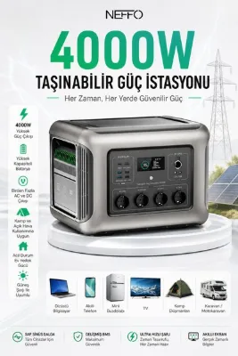 NEFFO 4000 Watt Taşınabilir Güç İstasyonu Ve Güç Kaynağı