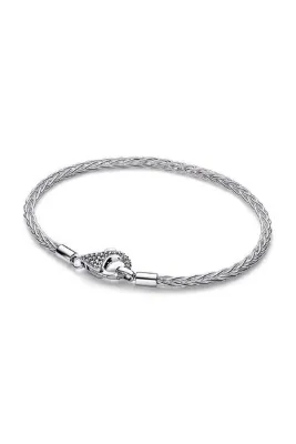 Pandora Pavé Klipsli Tilkikuyruğu Zincir Charm Bileklik