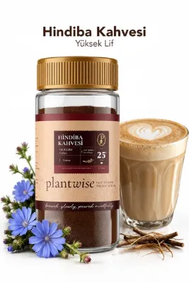 Plantwise Hindiba Kahvesi Prebiyotik-Yüksek Lif %80 Hindiba %20 Kahve 100g Cam Kavanoz