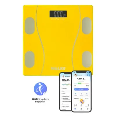 Walke Premium Uygulama Bağlantılı Akıllı Baskül Sarı