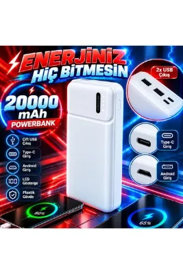 POWERBANK - 20.000 mAH. beyaz