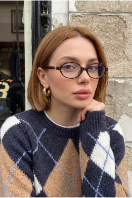 Eyesofia Oblamow Unisex Uv400 Filtreli Leopar Blue Block Gözlük