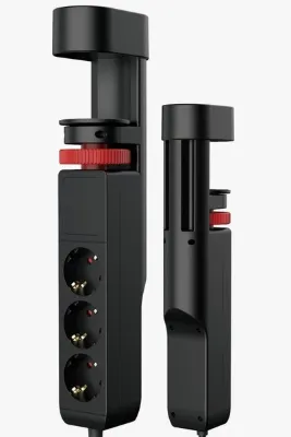 EN SİGA Akım Korumalı 3'lü Priz 2xUsb 1xType-C Girişli Kablolu Priz Masa Tipi PD20W