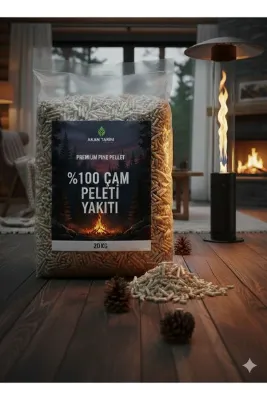 Akan Tarım Üst Kalite %100 Organik Çam Peleti 6mm | Pelet Sobası Yakıtı | Yüksek Yanma Gücü 40 LT - 20 KG