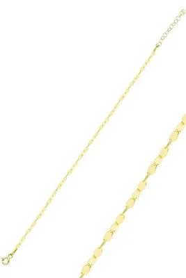 Söğütlü Silver Gümüş altın yaldızlı parlak mekik pullu bileklik SGTL12501GOLD