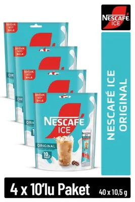 Nescafe ICE Original Çözünebilir Kahve 10,5g 10'lu Paket 10X4