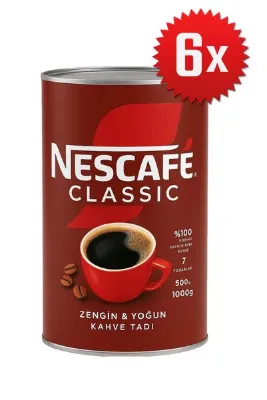 Nescafe Classic Çözünebilir Kahve 1 Kg x 6 Adet