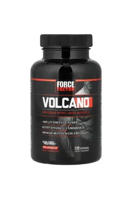 force factor Volcano Pre Workout Nitric Oxide Booster Supplement for Men with Creatine and L-Citrulline 120 Capsules