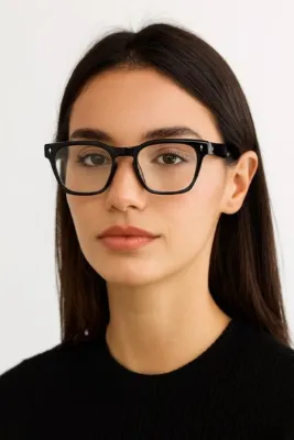 Chunky Frame Swanky Unisex Siyah Kare Lüx Blue Block Mavi Işık Filtreli Gözlük