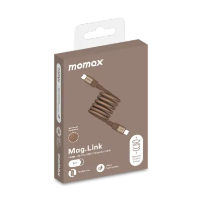 Momax MagLink USB-C to USB-C 60W Kablo 1m - Çöl Titanyum