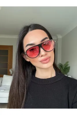 funeyes Marcus Kırmızı Pilot Güneş Gözlüğü Unisex Popüler Model Gözlük Damla Modeli Uv400 Korumalı Hafif