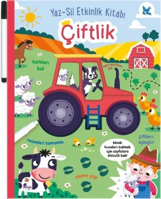 Çiftlik: Yaz - Sil Etkinlik Kitabı (Kalemli)