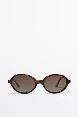 Massimo Dutti Kaplumbağa desenli oval güneş gözlüğü