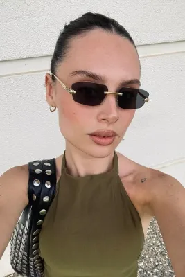 REN EYEWEAR REN Pantherline Çerçevesiz Dar Dikdörtgen Unisex Güneş Gözlüğü