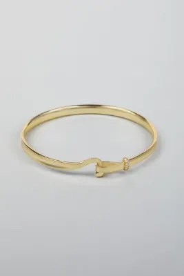 So CHIC... Modern Tasarım 18 Ayar Sarı Altın Kaplama Gümüş Kelepçe Bileklik