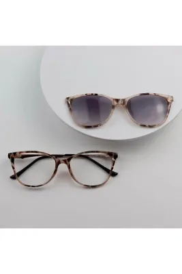 smile EYES Leopar kırçıllı renk Klipsli mavi ışık korumalı unisex gözlük